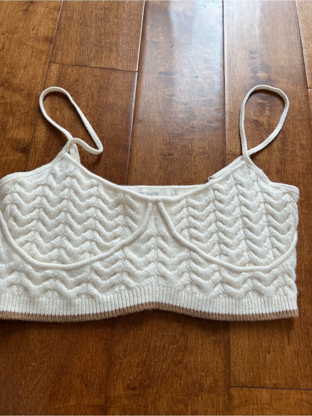 Favorite Daughter Cream Cable Knit Women's Sweater Bralette